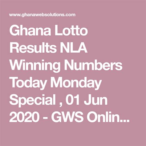 gwslotto|Ghana Lotto Result for Today .